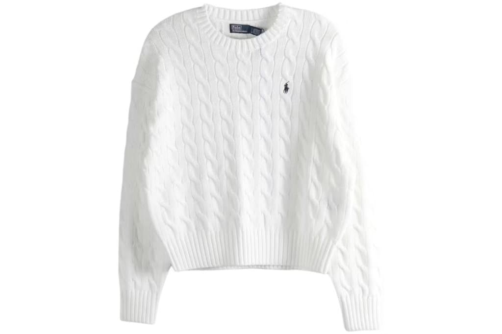 Polo Cable Crew White